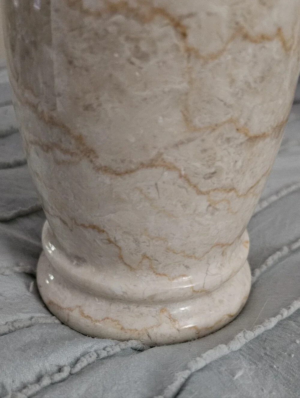 Travertine Marble Finish Ceramic Tumbler in Cream and Beige